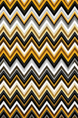 Abstract Chevron Pattern: A captivating visual with a seamless, repeating pattern of chevron stripes in shades of gold, black, white, and gray. The dynamic lines and contrasting colors create a mesmer