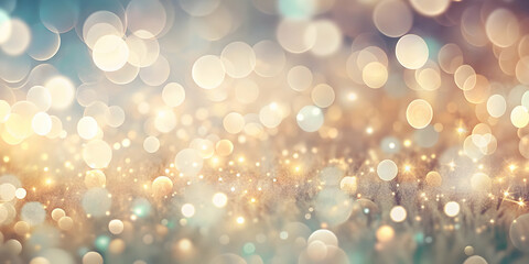 Wall Mural - golden shimmer: a captivating bokeh background with a magical, warm glow, perfect for holiday design