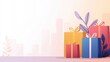 © Sakiyah - Price increase in merchandise flat design front view retail trend theme animation Triadic Color Scheme