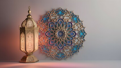 Wall Mural - flat background with Islamic ornament