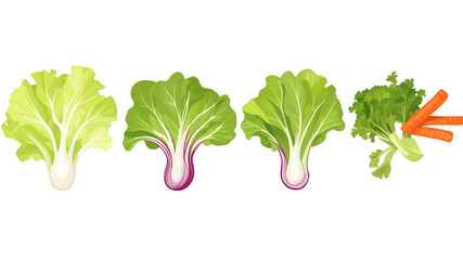 Wall Mural - Mixing salad of different green vegetables isolated on a clean PNG background, fresh and healthy assortment of leafy greens, ideal for culinary 