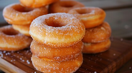 Traditional sugar donuts and the sima