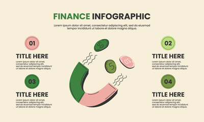 Wall Mural - modern presentation infographic for investment, finance, saving, business design template can be use