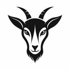 Sticker - Goat head minimal logo, Goat face silhouette vector illustration