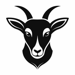 Wall Mural - Goat head minimal logo, Goat face silhouette vector illustration