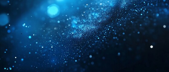 Aufkleber - Festive celebration holiday christmas, new year, new year's eve background banner template - Abstract glitter bokeh lights texture . dark blue. de-focused