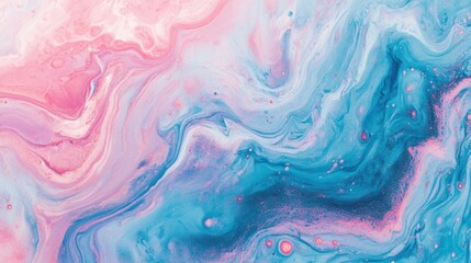 Wall Mural - Pastel pink blue marble texture with fluid patterns