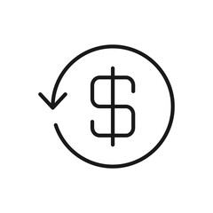 Wall Mural - Money return. Chargeback, refunds. Cashback icon line style isolated on white background. Vector illustration