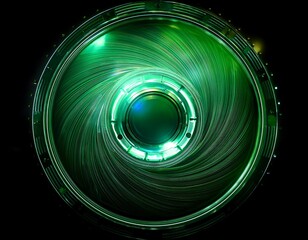 Wall Mural - abstract green glowing circular technology background high resolution high details vibrant