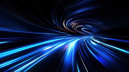 Wall Mural - hypnotic blue light swirl abstract background