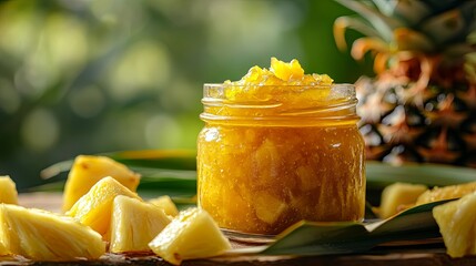 Wall Mural - Pineapple Jam with Fresh Pineapples