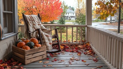 Sticker - Rustic Autumn Porch