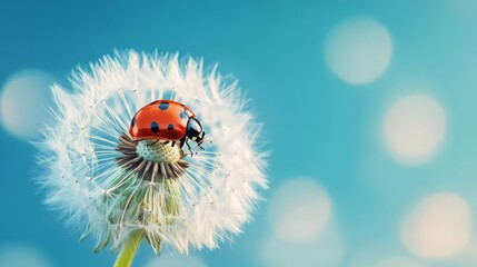 Wall Mural - Close-up macro photo of ladybug. Animal day, National wildlife day