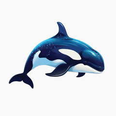 Sticker - Vibrant orca whale illustration