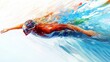© Peerarut - Illustrate a swimmer's strokes in a multi-exposure sequence, blending each motion to convey the fluidity and strength of the sport