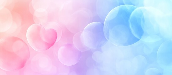 Colorful background with pastel circles and heart shapes, creating an abstract design.