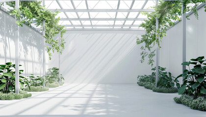 Wall Mural - Green crop in modern white green house