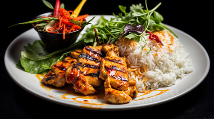 Wall Mural - grilled chicken with rice