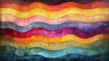 Wall Mural - an abstract with many wide stripes of multiple colored