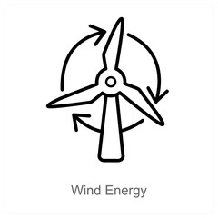 Wind Energy and recycling icon concept