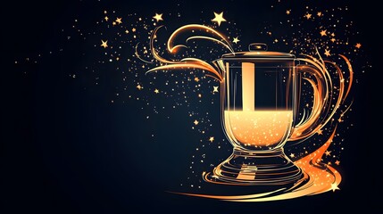 Wall Mural - Golden Trophy with Stars.