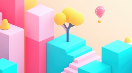 Wall Mural - An interactive tutorial using colorful illustrations and animated elements to teach basic programming concepts.