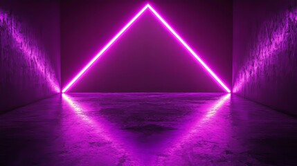 Aufkleber - An art rendering of a neon-lit square gate portal over a city building with a floating cube and shooting lights scene, a futuristic technology background.