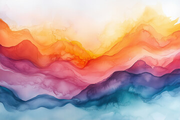 Wall Mural - Abstract watercolor painting with soft, flowing colors