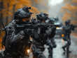 © Professional Agency - SWAT team engages in tactical operation on an autumn day with armored vehicle in background