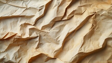 Canvas Print - Abstract Brown Crumpled Paper Texture