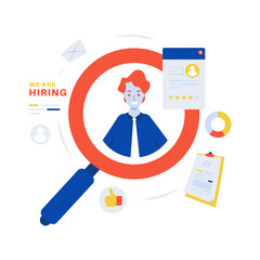 Wall Mural - flat design hiring candidate selection vector illustration