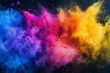 A picture of splash of colour powder in a holi festival in india generative ai