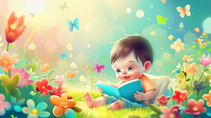 amazing baby cartoon education background wonderful