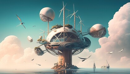 Futuristic Floating City