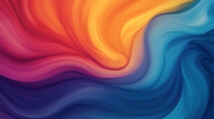 abstract swirling liquid texture in vibrant colors of red, orange, yellow, blue and purple - modern digital art background.