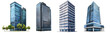 © Luckygraphics - Collection of tall office building realistic image on white or transparent background
