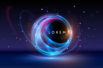 Wall Mural - neon sphere with light effects