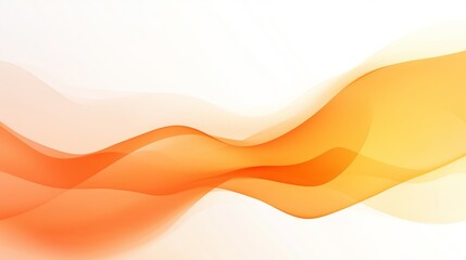 Wall Mural - Flowing orange waves blend seamlessly on a soft white background, creating a serene, modern visual effect to inspire creativity