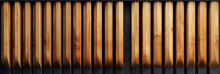 Sticker - Modern Minimalist Wooden Wall Paneling wall,texture of natural wood paneling for interior design or backdrop