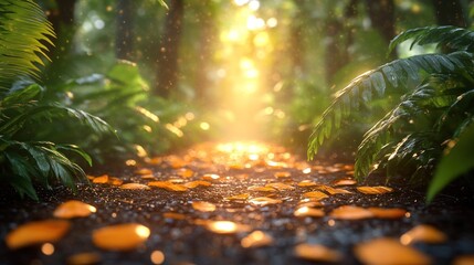 Poster - Sunbeams Through the Forest