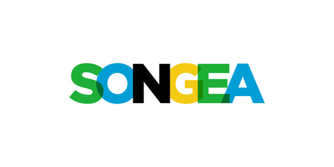 Canvas Print - Songea in the Tanzania emblem. The design features a geometric style, vector illustration with bold typography in a modern font. The graphic slogan lettering.