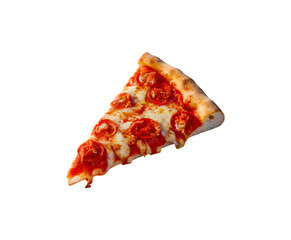 Wall Mural - Cut off slice pizza isolated on transparent background Ai generative.