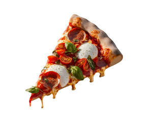 Wall Mural - Cut off slice pizza isolated on transparent background Ai generative.