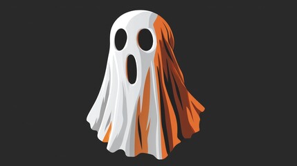 Modern and minimalist Halloween ghost mask, vector for photo booth use.