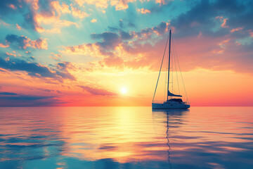 Sailboat at the sea