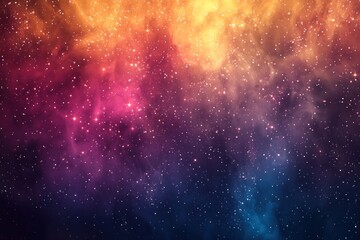 Wall Mural - colorful cosmic background with hanging stars and glowing particles generative ai
