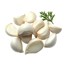 Wall Mural - sliced garlic png. garlic vegetable isolated. autumn fall harvest of garlic spice for cooking