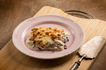 chicory withe lasagna, traditional italian recipe