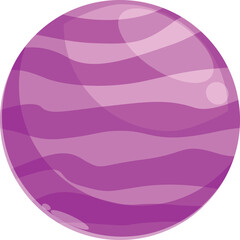 Wall Mural - large round purple planet with glowing stripes is floating in the darkness of space
