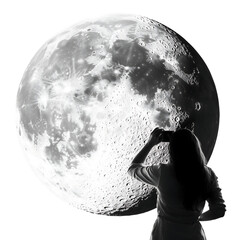 Wall Mural - photo of moon viewing isolated on white background